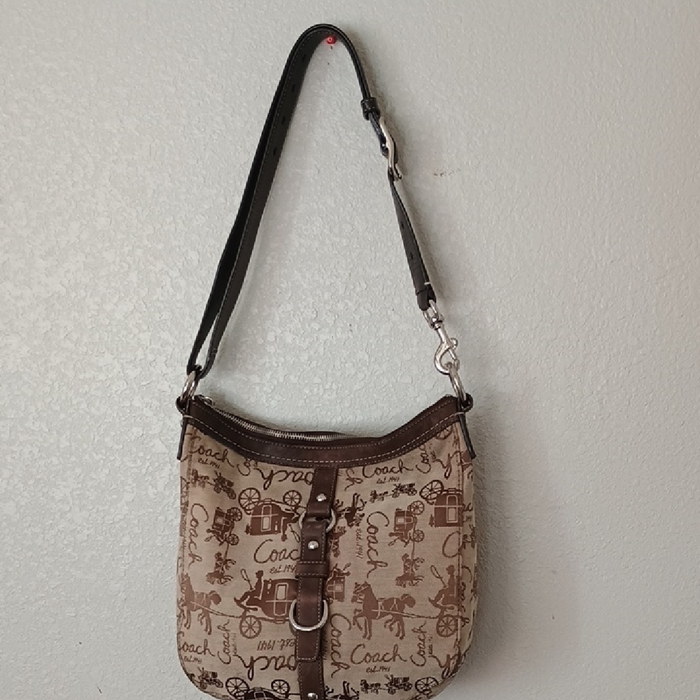 Coach Carryage And Horas Tan and Brown Shoulder Bag